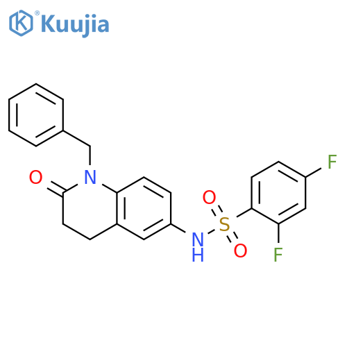 N-(1-benzyl-2-oxo-1,2,3,4-tetrahydroquinolin-6-yl)-2,4-difluorobenzene-1-sulfonamide structure