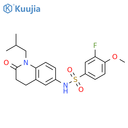 3-fluoro-4-methoxy-N-1-(2-methylpropyl)-2-oxo-1,2,3,4-tetrahydroquinolin-6-ylbenzene-1-sulfonamide structure