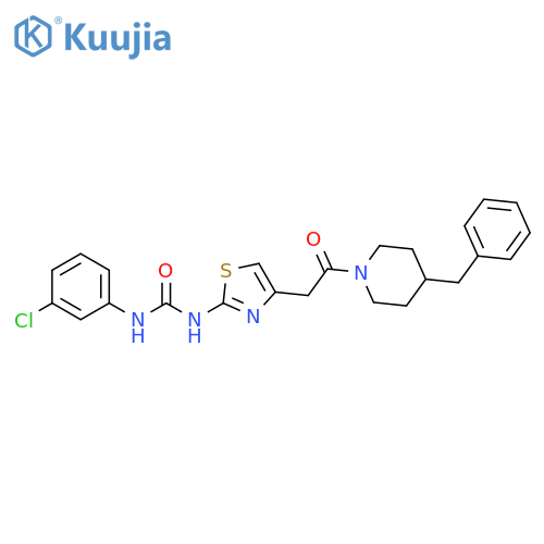 3-{4-2-(4-benzylpiperidin-1-yl)-2-oxoethyl-1,3-thiazol-2-yl}-1-(3-chlorophenyl)urea structure