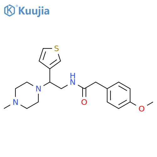 2-(4-methoxyphenyl)-N-2-(4-methylpiperazin-1-yl)-2-(thiophen-3-yl)ethylacetamide structure