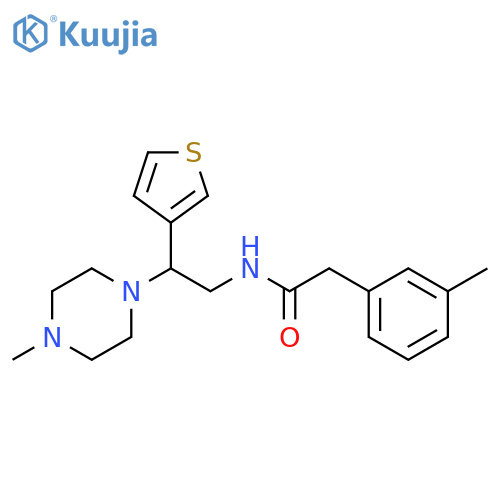 2-(3-methylphenyl)-N-2-(4-methylpiperazin-1-yl)-2-(thiophen-3-yl)ethylacetamide structure