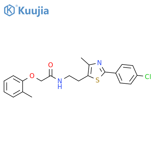N-{2-2-(4-chlorophenyl)-4-methyl-1,3-thiazol-5-ylethyl}-2-(2-methylphenoxy)acetamide structure