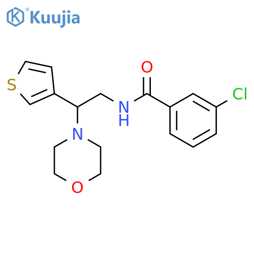 3-chloro-N-2-(morpholin-4-yl)-2-(thiophen-3-yl)ethylbenzamide structure