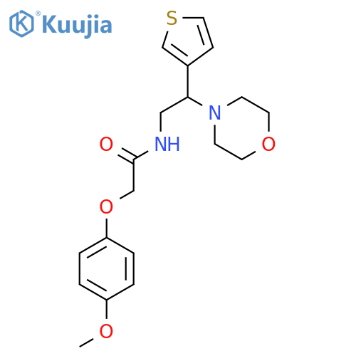 2-(4-methoxyphenoxy)-N-2-(morpholin-4-yl)-2-(thiophen-3-yl)ethylacetamide structure