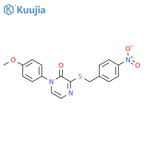 1-(4-methoxyphenyl)-3-{(4-nitrophenyl)methylsulfanyl}-1,2-dihydropyrazin-2-one structure