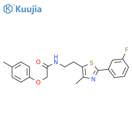 N-{2-2-(3-fluorophenyl)-4-methyl-1,3-thiazol-5-ylethyl}-2-(4-methylphenoxy)acetamide structure