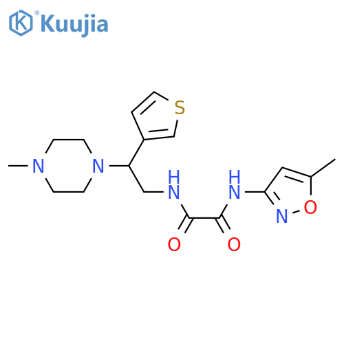 N-(5-methyl-1,2-oxazol-3-yl)-N'-2-(4-methylpiperazin-1-yl)-2-(thiophen-3-yl)ethylethanediamide structure
