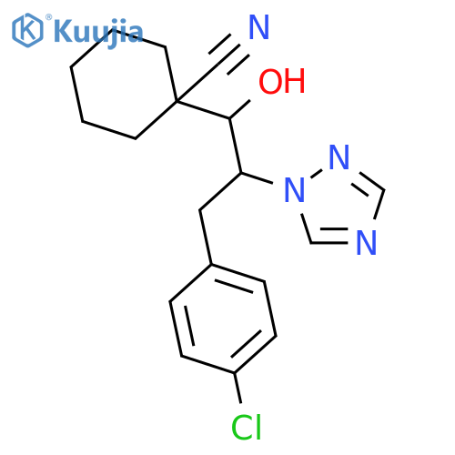 CYCLOHEXANECARBONITRILE, 1-[3-(4-CHLOROPHENYL)-1-HYDROXY-2-(1H-1,2,4-TRIAZOL-1-YL)PROPYL]- structure