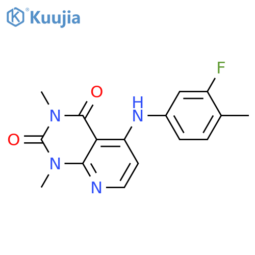 5-(3-fluoro-4-methylphenyl)amino-1,3-dimethyl-1H,2H,3H,4H-pyrido2,3-dpyrimidine-2,4-dione structure