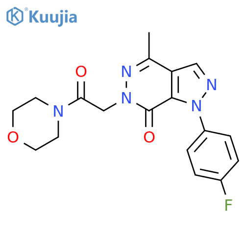 1-(4-fluorophenyl)-4-methyl-6-2-(morpholin-4-yl)-2-oxoethyl-1H,6H,7H-pyrazolo3,4-dpyridazin-7-one structure