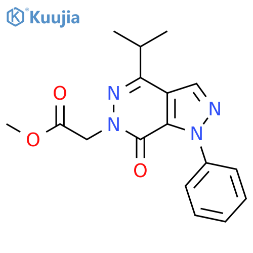 methyl 2-7-oxo-1-phenyl-4-(propan-2-yl)-1H,6H,7H-pyrazolo3,4-dpyridazin-6-ylacetate structure