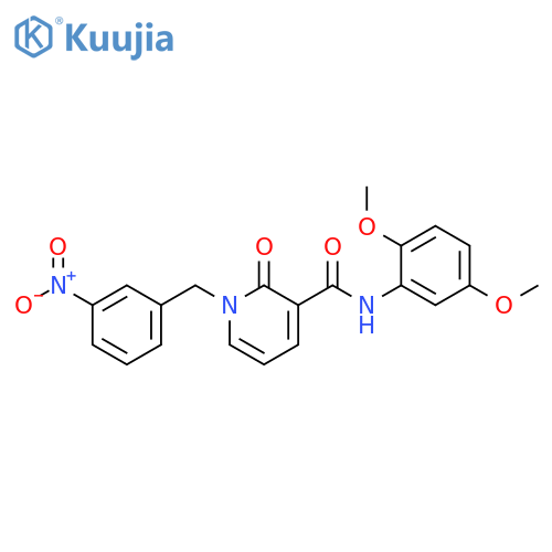 N-(2,5-dimethoxyphenyl)-1-(3-nitrophenyl)methyl-2-oxo-1,2-dihydropyridine-3-carboxamide structure
