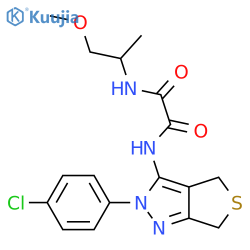 N'-2-(4-chlorophenyl)-2H,4H,6H-thieno3,4-cpyrazol-3-yl-N-(1-methoxypropan-2-yl)ethanediamide structure