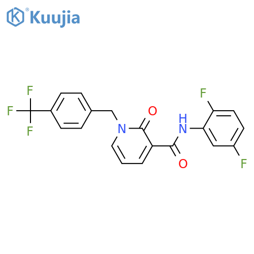 N-(2,5-difluorophenyl)-2-oxo-1-{4-(trifluoromethyl)phenylmethyl}-1,2-dihydropyridine-3-carboxamide structure