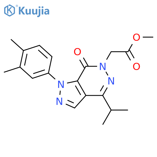 methyl 2-1-(3,4-dimethylphenyl)-7-oxo-4-(propan-2-yl)-1H,6H,7H-pyrazolo3,4-dpyridazin-6-ylacetate structure