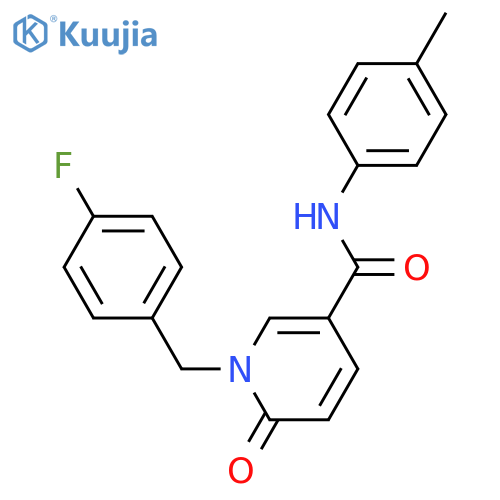1-(4-fluorophenyl)methyl-N-(4-methylphenyl)-6-oxo-1,6-dihydropyridine-3-carboxamide structure