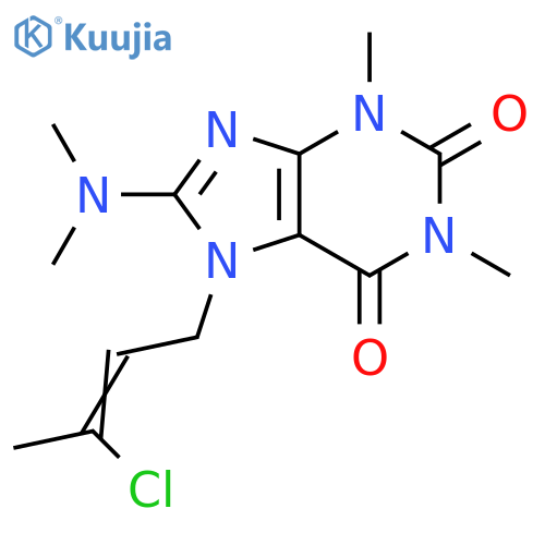 7-(2Z)-3-chlorobut-2-en-1-yl-8-(dimethylamino)-1,3-dimethyl-2,3,6,7-tetrahydro-1H-purine-2,6-dione structure