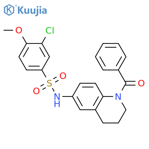 N-(1-benzoyl-1,2,3,4-tetrahydroquinolin-6-yl)-3-chloro-4-methoxybenzene-1-sulfonamide structure