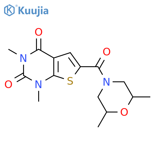 6-(2,6-dimethylmorpholine-4-carbonyl)-1,3-dimethyl-1H,2H,3H,4H-thieno2,3-dpyrimidine-2,4-dione structure