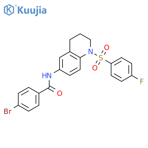 4-bromo-N-1-(4-fluorobenzenesulfonyl)-1,2,3,4-tetrahydroquinolin-6-ylbenzamide structure