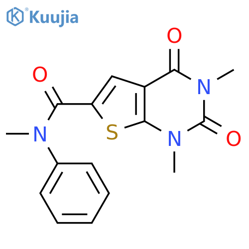 N,1,3-trimethyl-2,4-dioxo-N-phenyl-1H,2H,3H,4H-thieno2,3-dpyrimidine-6-carboxamide structure