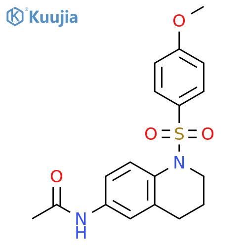 N-1-(4-methoxybenzenesulfonyl)-1,2,3,4-tetrahydroquinolin-6-ylacetamide structure