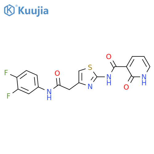 N-(4-{(3,4-difluorophenyl)carbamoylmethyl}-1,3-thiazol-2-yl)-2-oxo-1,2-dihydropyridine-3-carboxamide structure