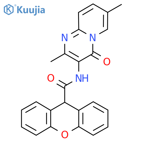 N-{2,7-dimethyl-4-oxo-4H-pyrido1,2-apyrimidin-3-yl}-9H-xanthene-9-carboxamide structure