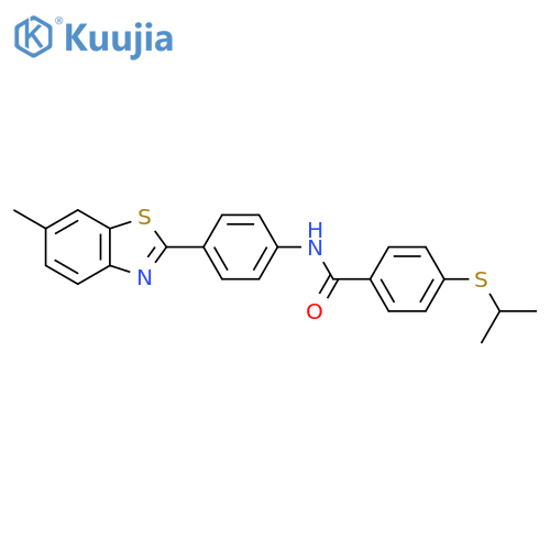 N-4-(6-methyl-1,3-benzothiazol-2-yl)phenyl-4-(propan-2-ylsulfanyl)benzamide structure