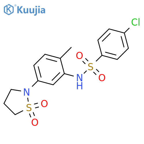4-chloro-N-5-(1,1-dioxo-1lambda6,2-thiazolidin-2-yl)-2-methylphenylbenzene-1-sulfonamide structure