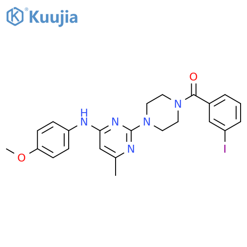 2-4-(3-iodobenzoyl)piperazin-1-yl-N-(4-methoxyphenyl)-6-methylpyrimidin-4-amine structure