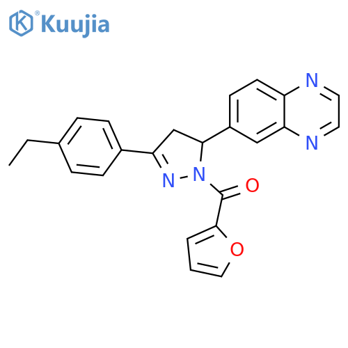 6-3-(4-ethylphenyl)-1-(furan-2-carbonyl)-4,5-dihydro-1H-pyrazol-5-ylquinoxaline structure