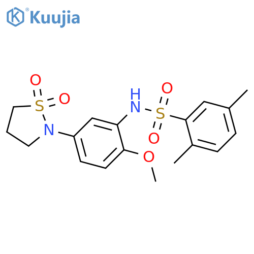 N-5-(1,1-dioxo-1lambda6,2-thiazolidin-2-yl)-2-methoxyphenyl-2,5-dimethylbenzene-1-sulfonamide structure