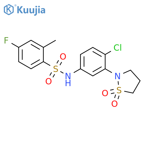 N-4-chloro-3-(1,1-dioxo-1lambda6,2-thiazolidin-2-yl)phenyl-4-fluoro-2-methylbenzene-1-sulfonamide structure