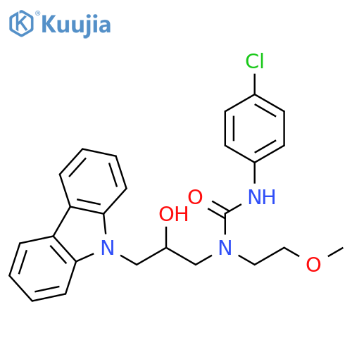 3-3-(9H-carbazol-9-yl)-2-hydroxypropyl-1-(4-chlorophenyl)-3-(2-methoxyethyl)urea structure