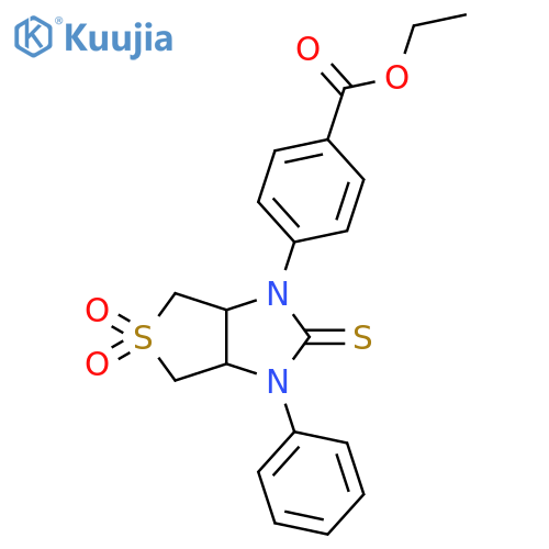 ethyl 4-{5,5-dioxo-3-phenyl-2-sulfanylidene-hexahydro-1H-5lambda6-thieno3,4-dimidazol-1-yl}benzoate structure