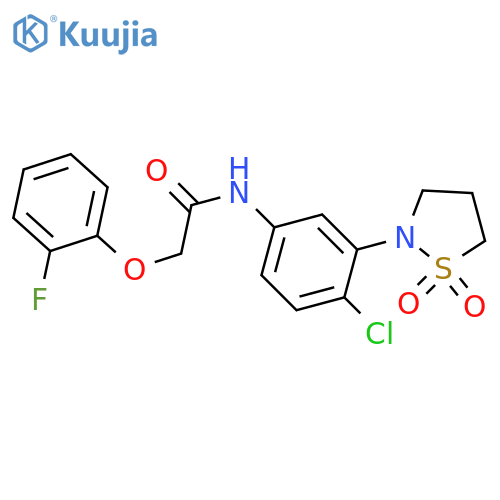 N-4-chloro-3-(1,1-dioxo-1lambda6,2-thiazolidin-2-yl)phenyl-2-(2-fluorophenoxy)acetamide structure