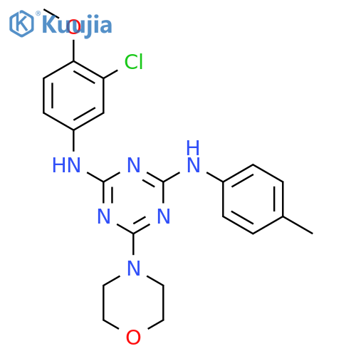 N2-(3-chloro-4-methoxyphenyl)-N4-(4-methylphenyl)-6-(morpholin-4-yl)-1,3,5-triazine-2,4-diamine structure