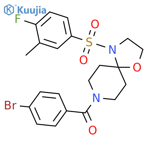 8-(4-bromobenzoyl)-4-(4-fluoro-3-methylbenzenesulfonyl)-1-oxa-4,8-diazaspiro4.5decane structure