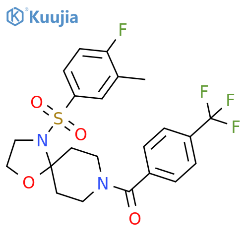 4-(4-fluoro-3-methylbenzenesulfonyl)-8-4-(trifluoromethyl)benzoyl-1-oxa-4,8-diazaspiro4.5decane structure