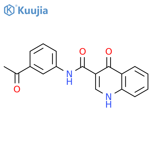 N-(3-acetylphenyl)-4-hydroxyquinoline-3-carboxamide structure