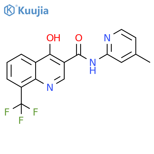 4-hydroxy-N-(4-methylpyridin-2-yl)-8-(trifluoromethyl)quinoline-3-carboxamide structure
