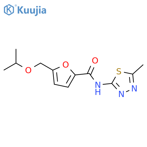 N-(5-methyl-1,3,4-thiadiazol-2-yl)-5-(propan-2-yloxy)methylfuran-2-carboxamide structure