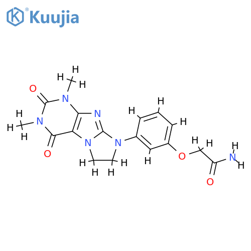 2-(3-{1,3-dimethyl-2,4-dioxo-1H,2H,3H,4H,6H,7H,8H-imidazo1,2-gpurin-8-yl}phenoxy)acetamide structure