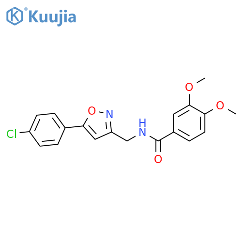 N-{5-(4-chlorophenyl)-1,2-oxazol-3-ylmethyl}-3,4-dimethoxybenzamide structure