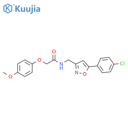 N-{5-(4-chlorophenyl)-1,2-oxazol-3-ylmethyl}-2-(4-methoxyphenoxy)acetamide structure