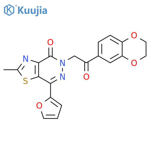 5-2-(2,3-dihydro-1,4-benzodioxin-6-yl)-2-oxoethyl-7-(furan-2-yl)-2-methyl-4H,5H-1,3thiazolo4,5-dpyridazin-4-one structure