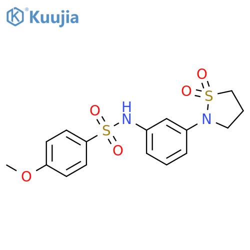N-3-(1,1-dioxo-1lambda6,2-thiazolidin-2-yl)phenyl-4-methoxybenzene-1-sulfonamide structure