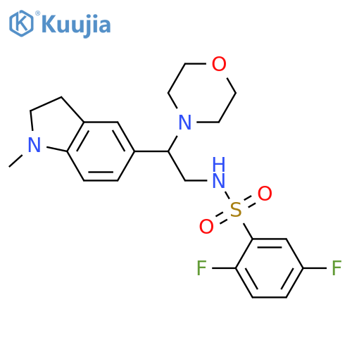 2,5-difluoro-N-2-(1-methyl-2,3-dihydro-1H-indol-5-yl)-2-(morpholin-4-yl)ethylbenzene-1-sulfonamide structure
