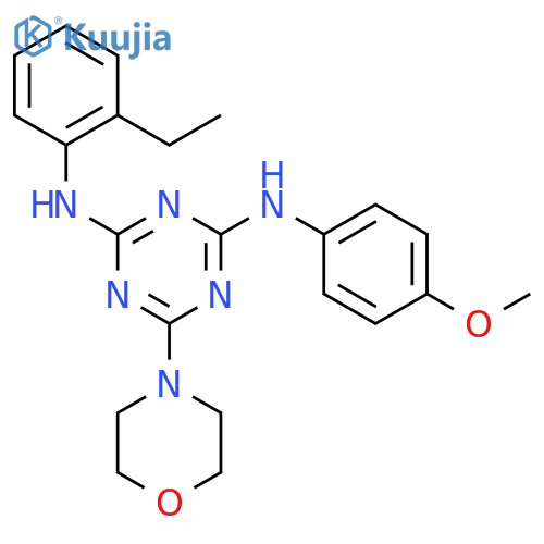 N2-(2-ethylphenyl)-N4-(4-methoxyphenyl)-6-(morpholin-4-yl)-1,3,5-triazine-2,4-diamine structure